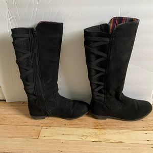 Girls knee high suede boots